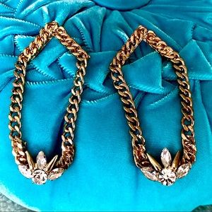 Fallon Gold Chain Dangle Crystal Earrings